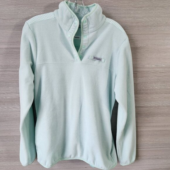 Columbia Tops - Columbia Womens Mint Green 1/4 Snap Fleece Pullover Sweatshirt Size M Soft Hike